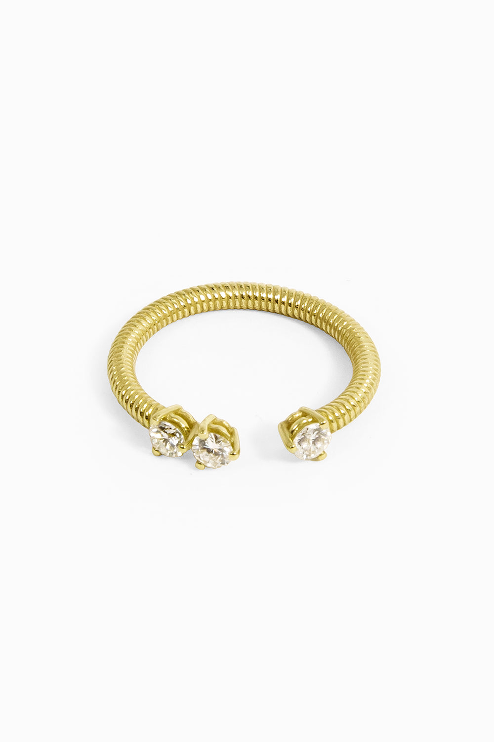 Anillo Cabo abierto 3 diamantes