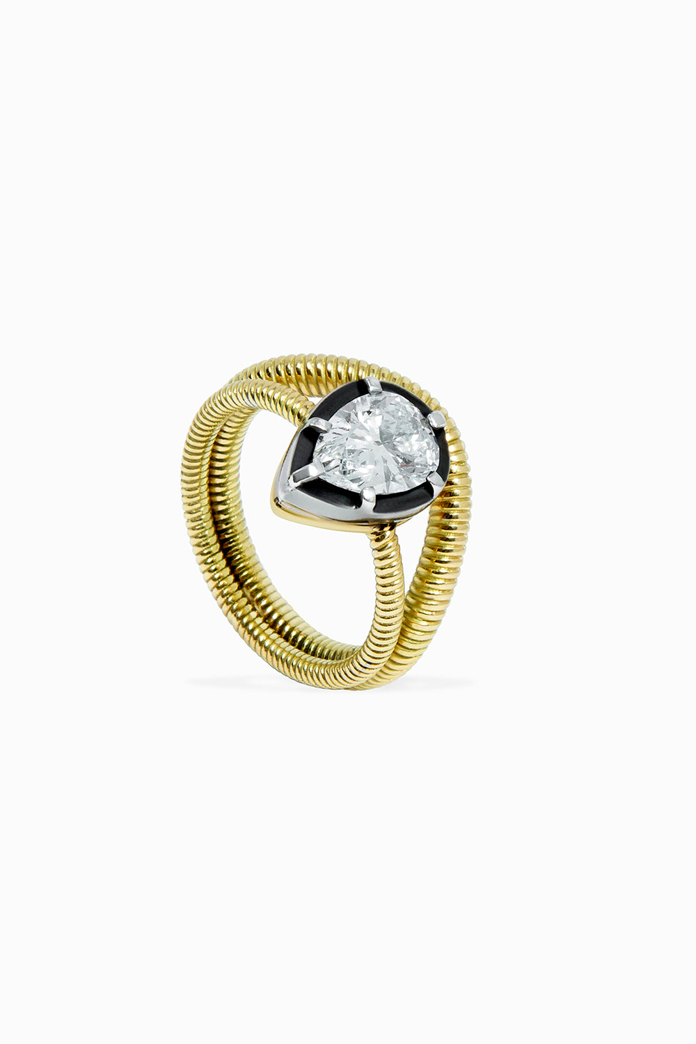 Anillo Cabo solitario Pear