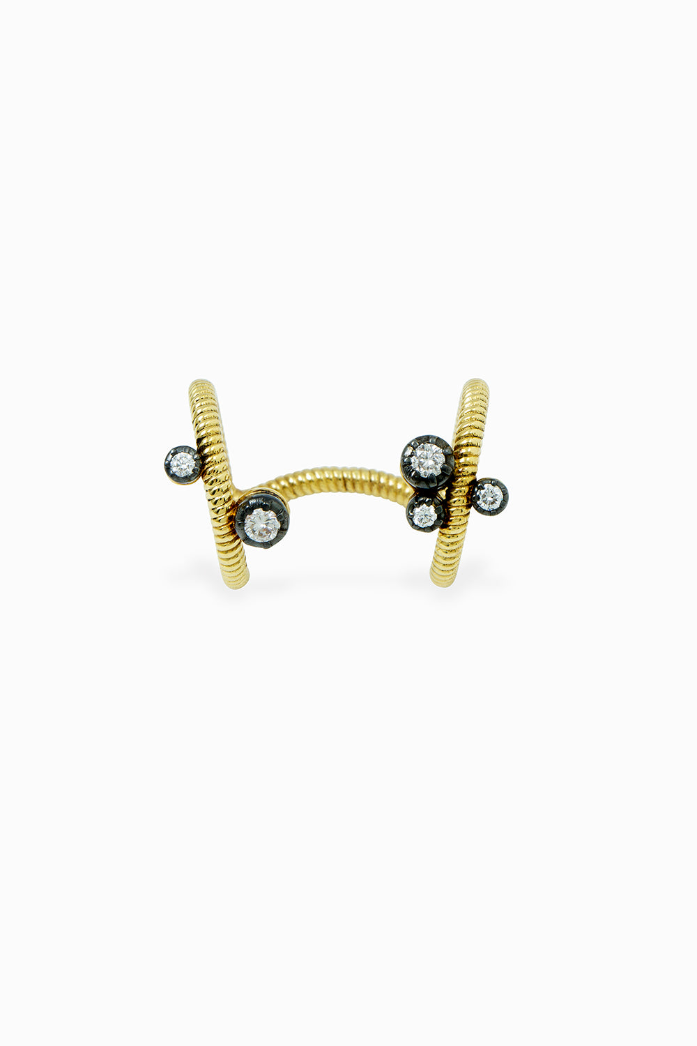 Midnight double piercing 5 diamonds