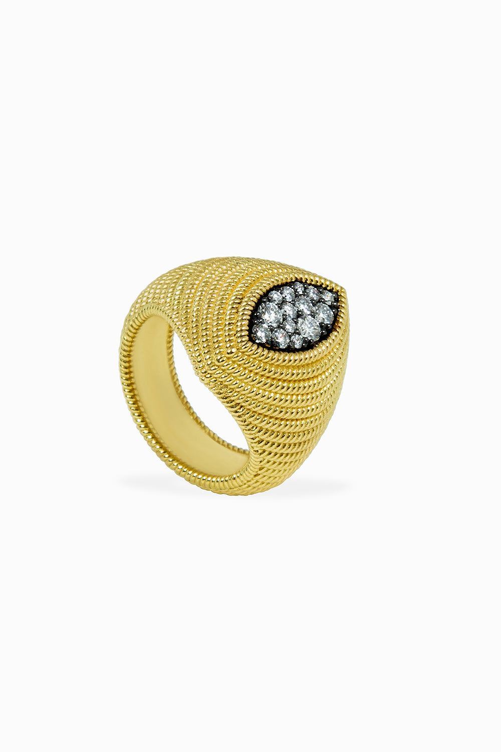 Anillo Cabo dragon rodio negro