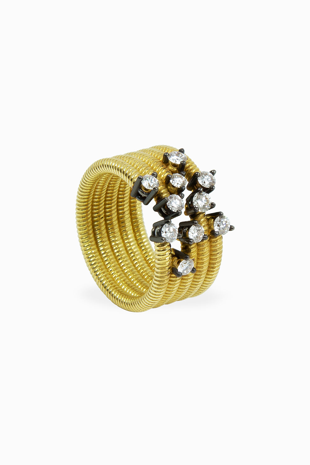Anillo multi Cabo abierto con rodio negro