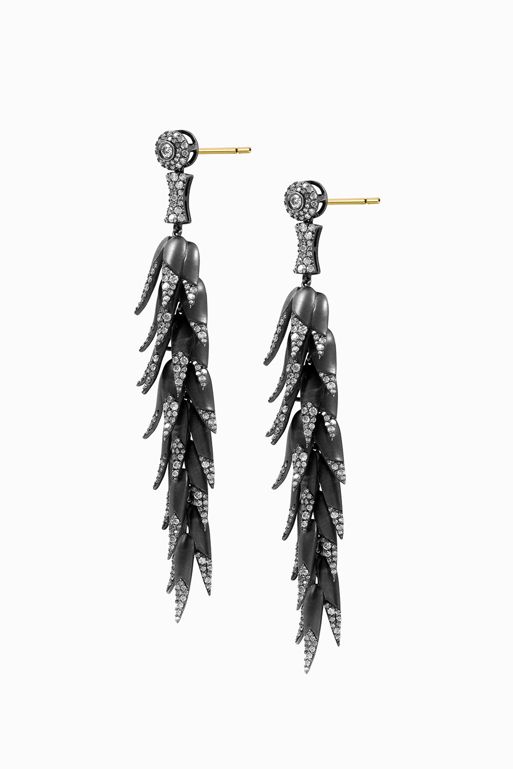 Piña black rhodium earrings M