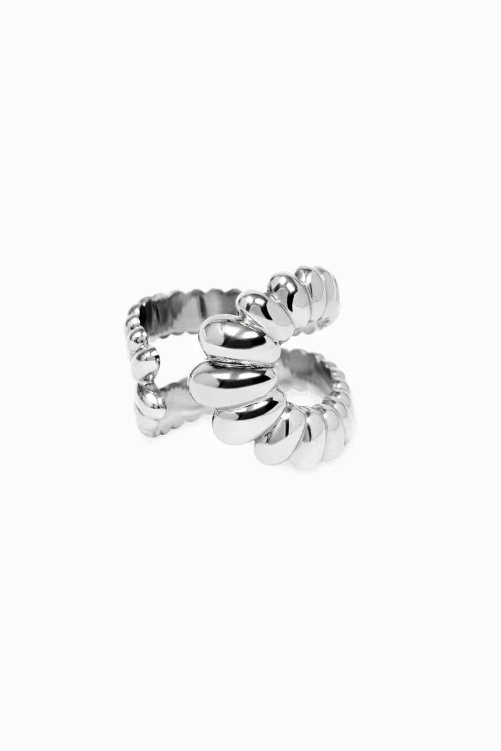 Anillo Spiral meñique blanco