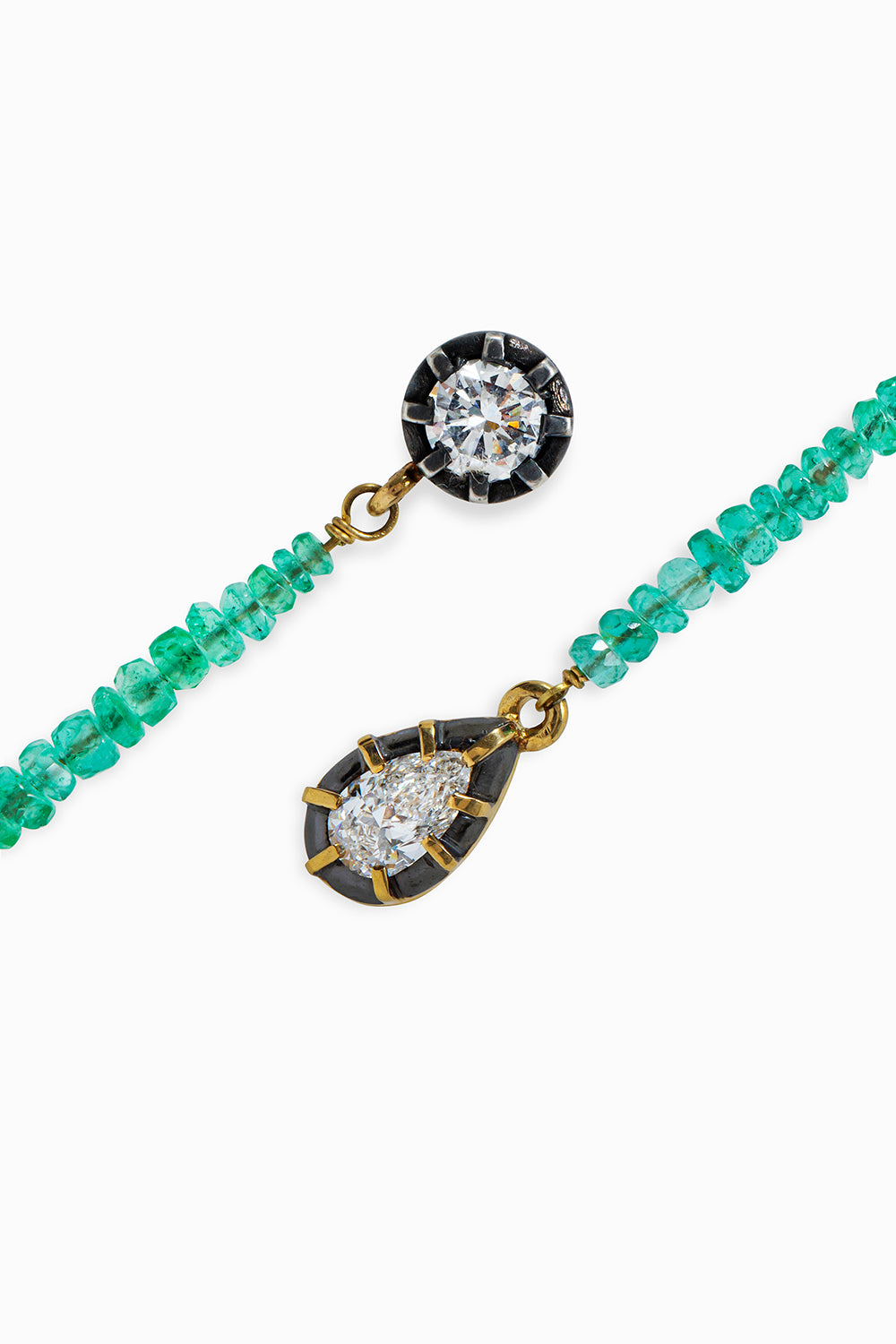 Pendientes beads esmeraldas
