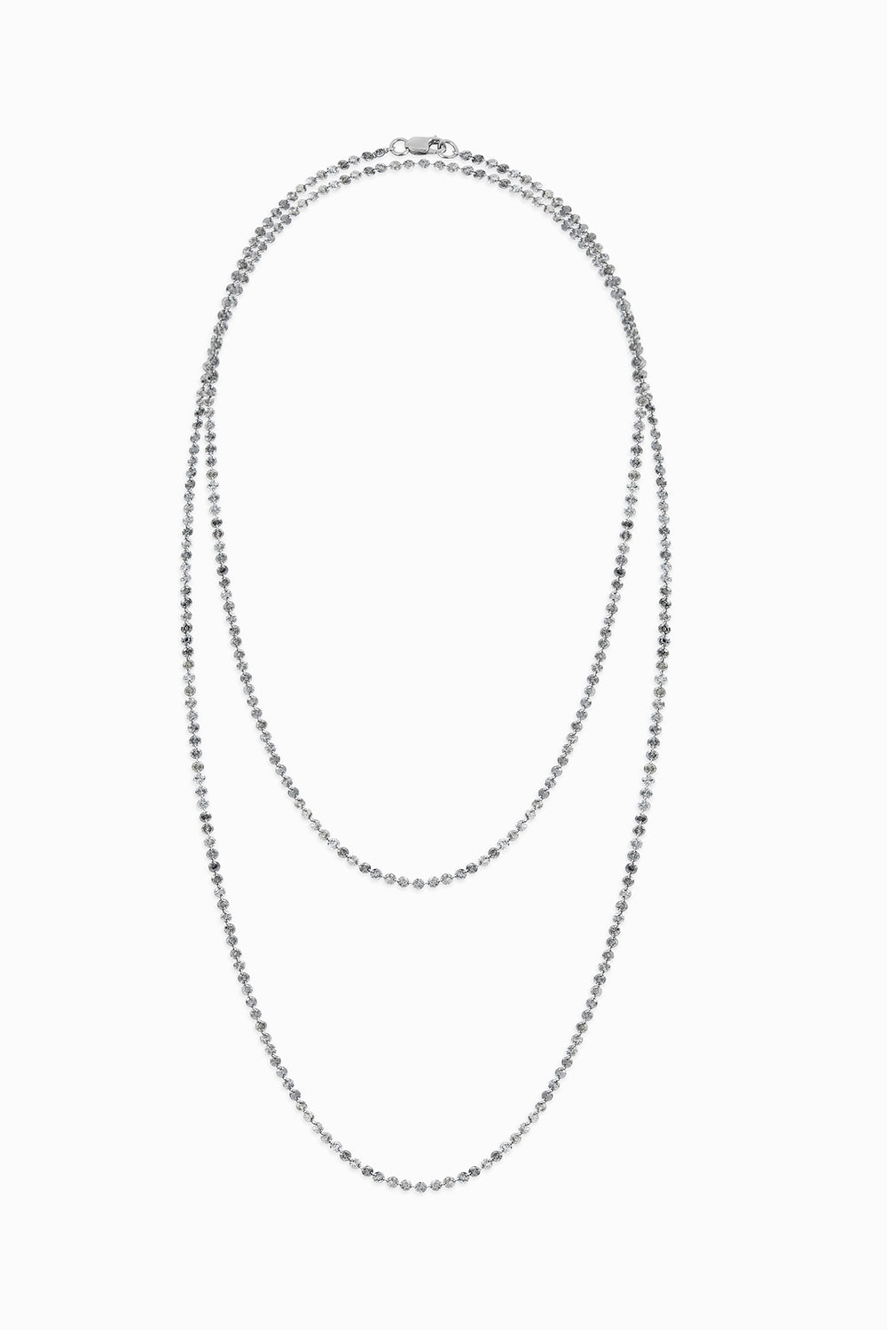 Collar largo diamantes grises