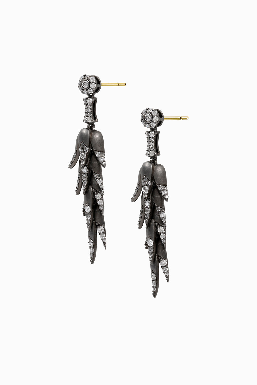 Piña black rhodium earrings S