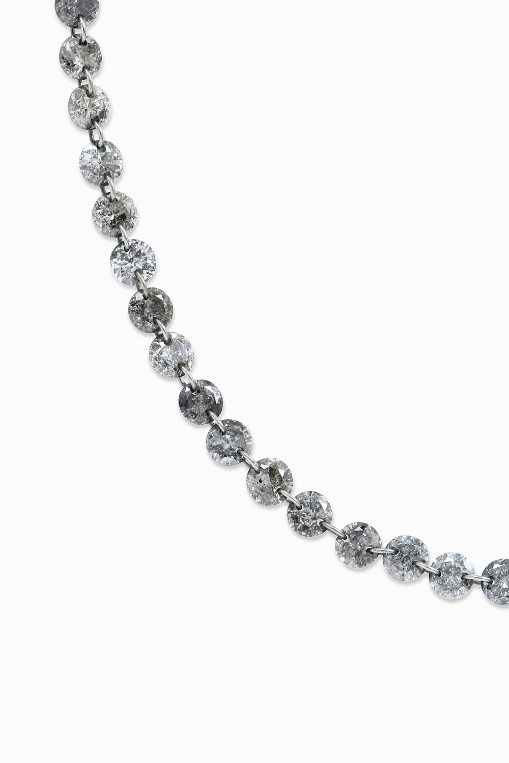 Collar largo diamantes grises