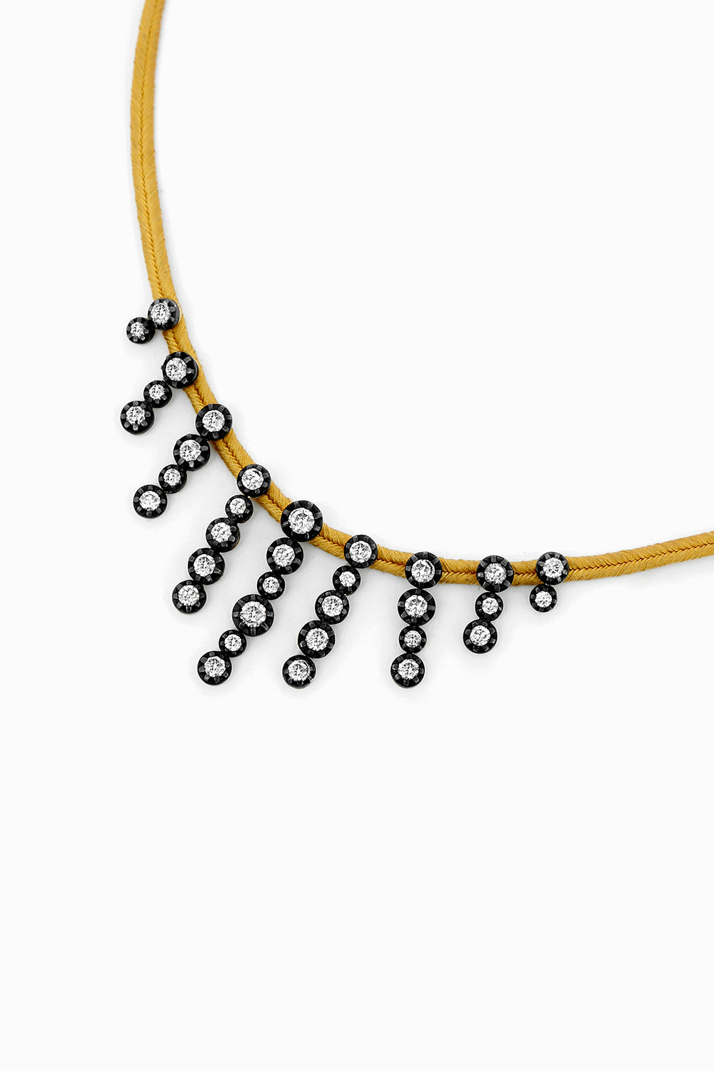 Midnight silk ribbon necklace