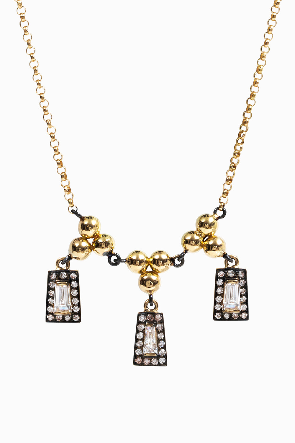 Midnight three taper necklace