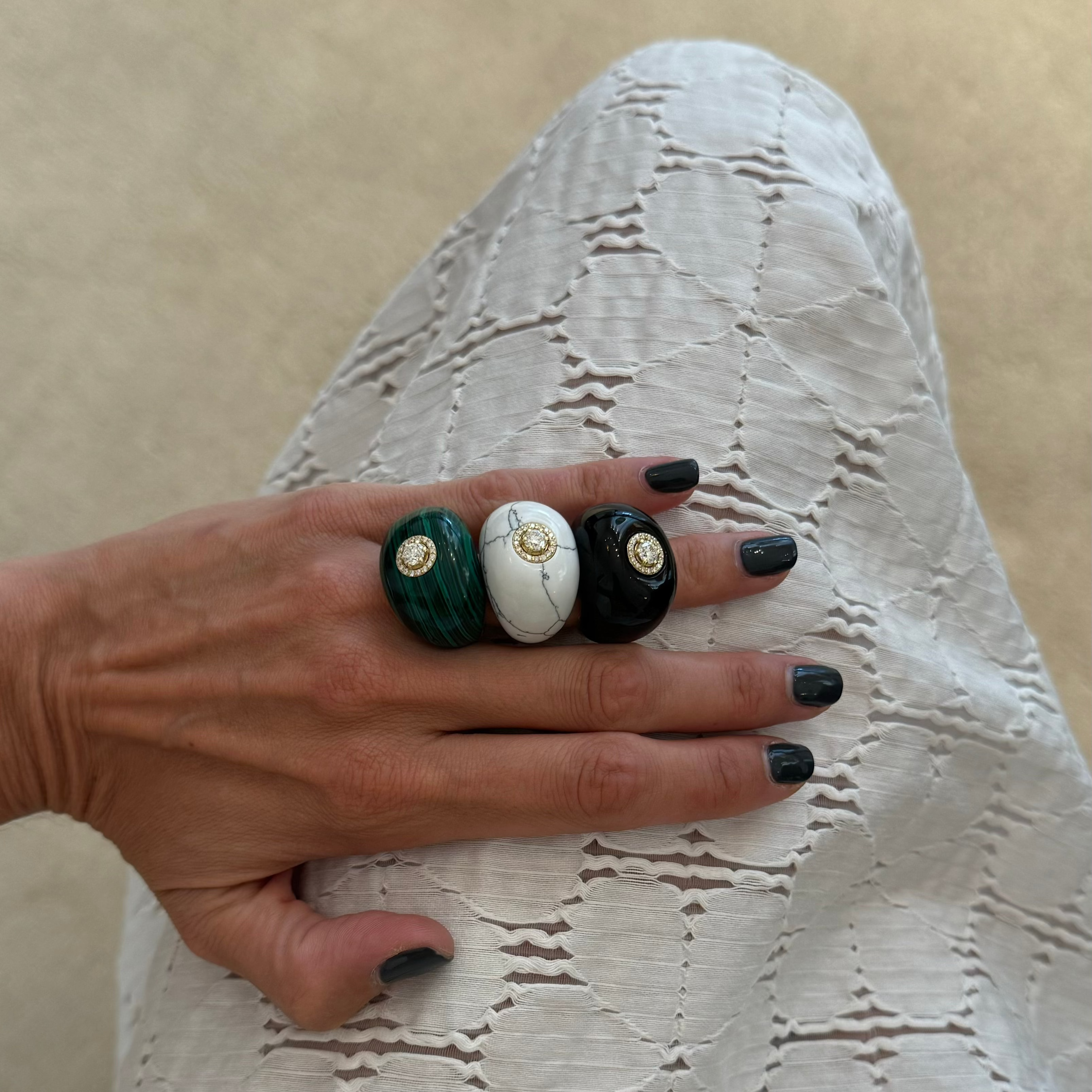 White agate ring