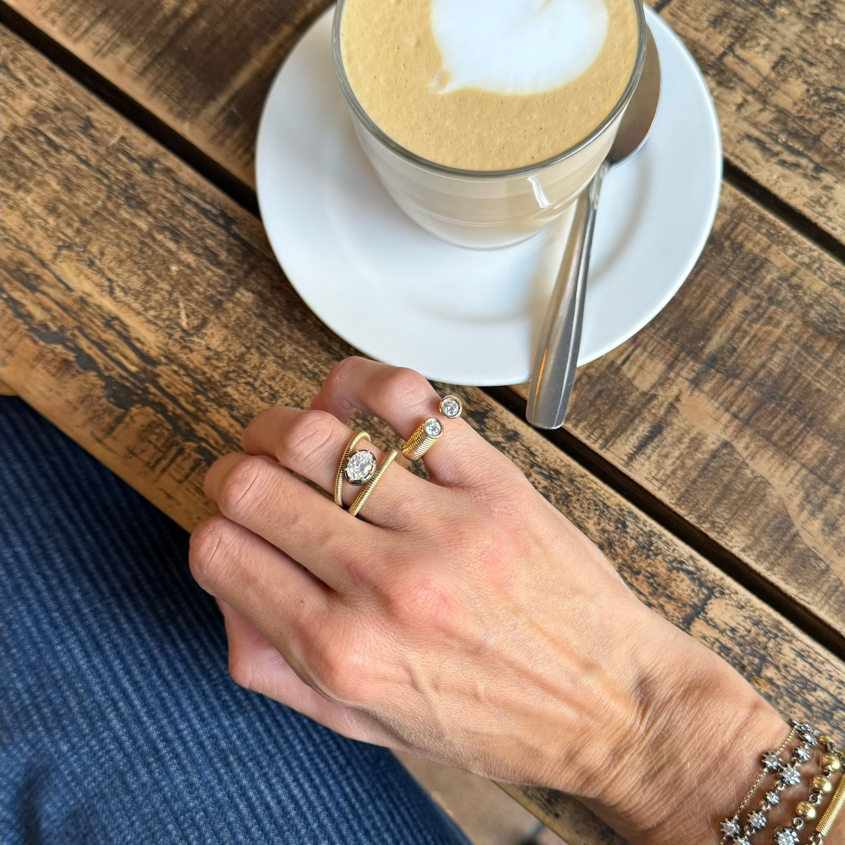Anillo Cabo & diamantes
