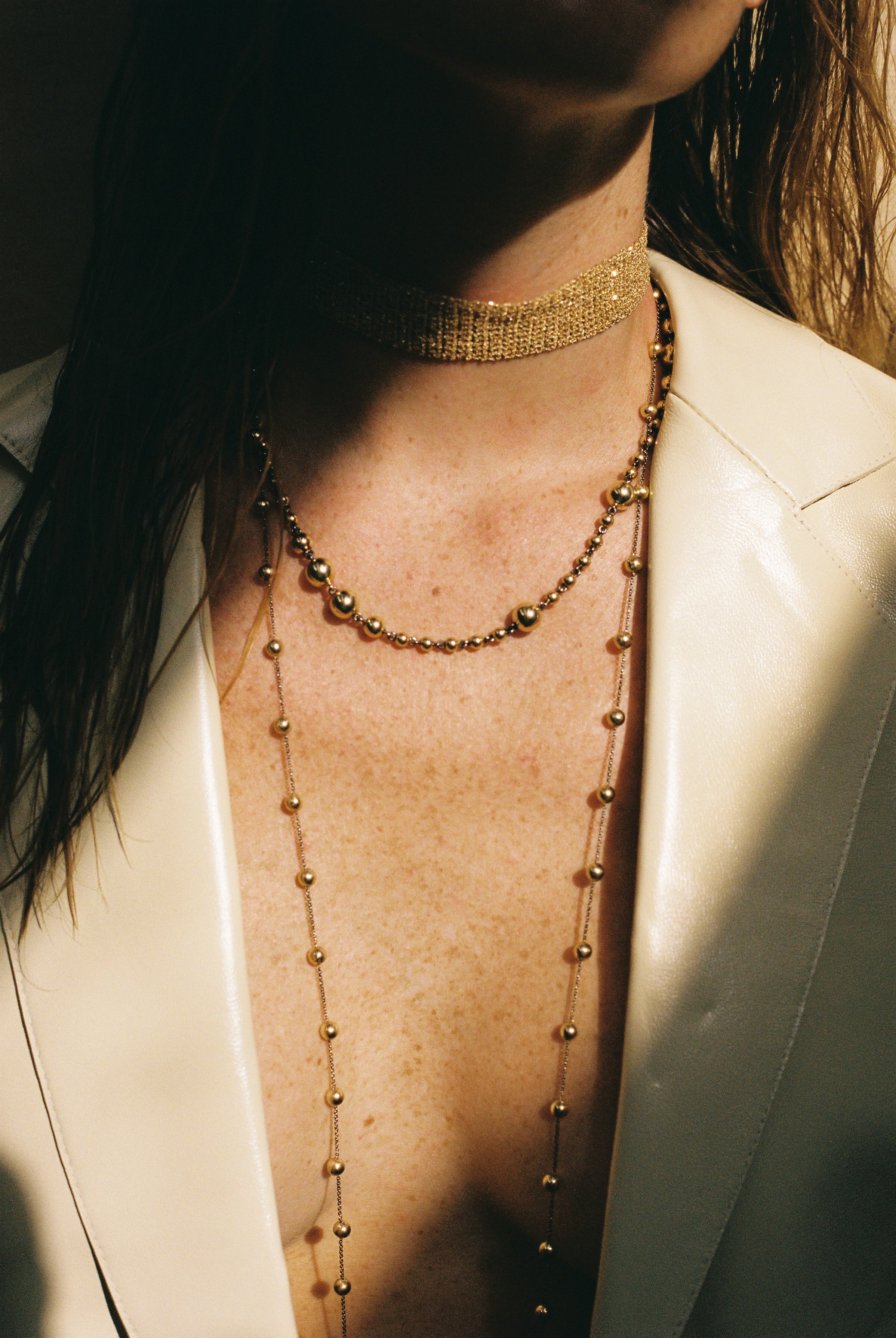 Balls & chain necklace 100cm