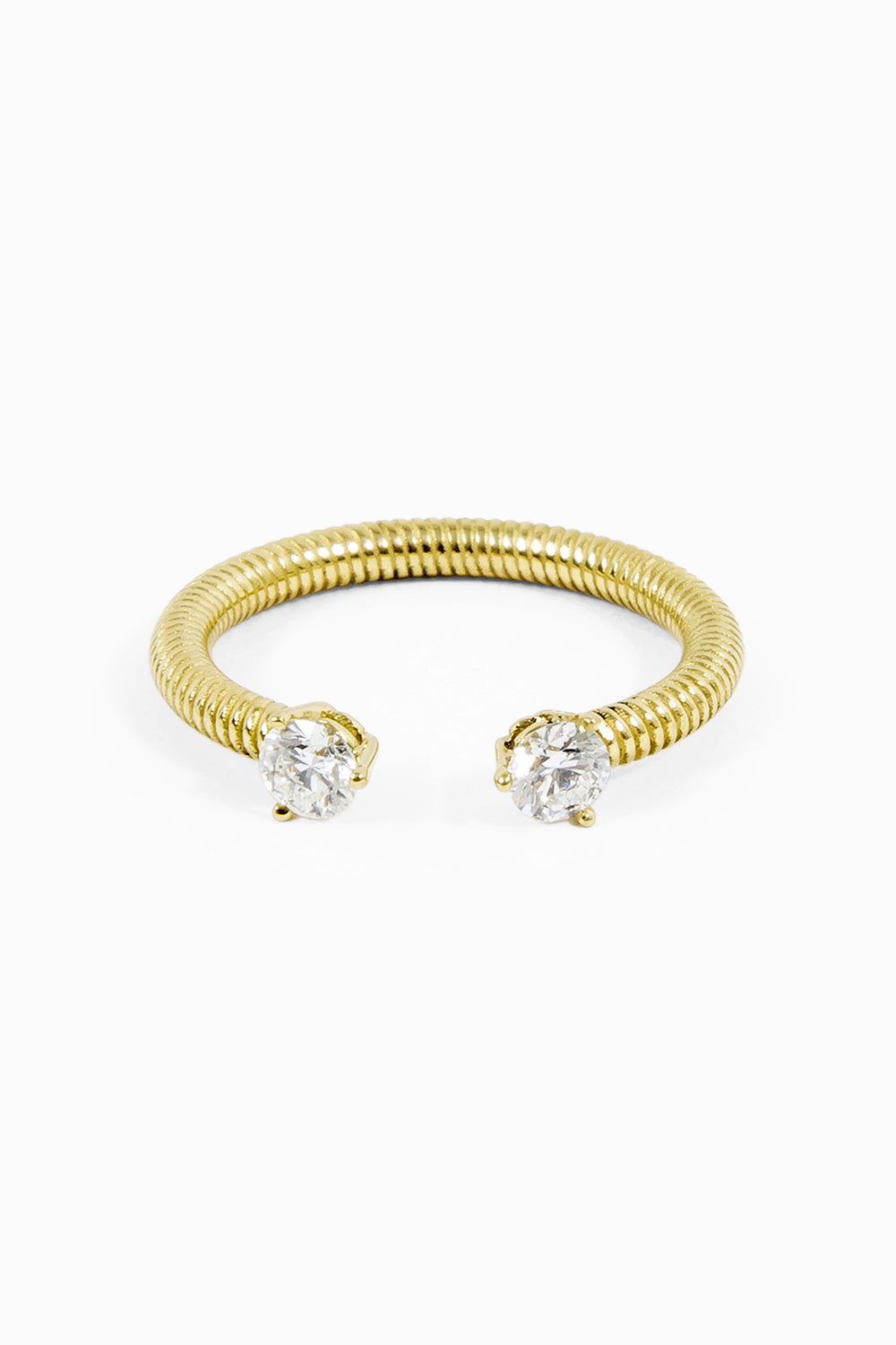 Anillo Cabo abierto 2 diamantes