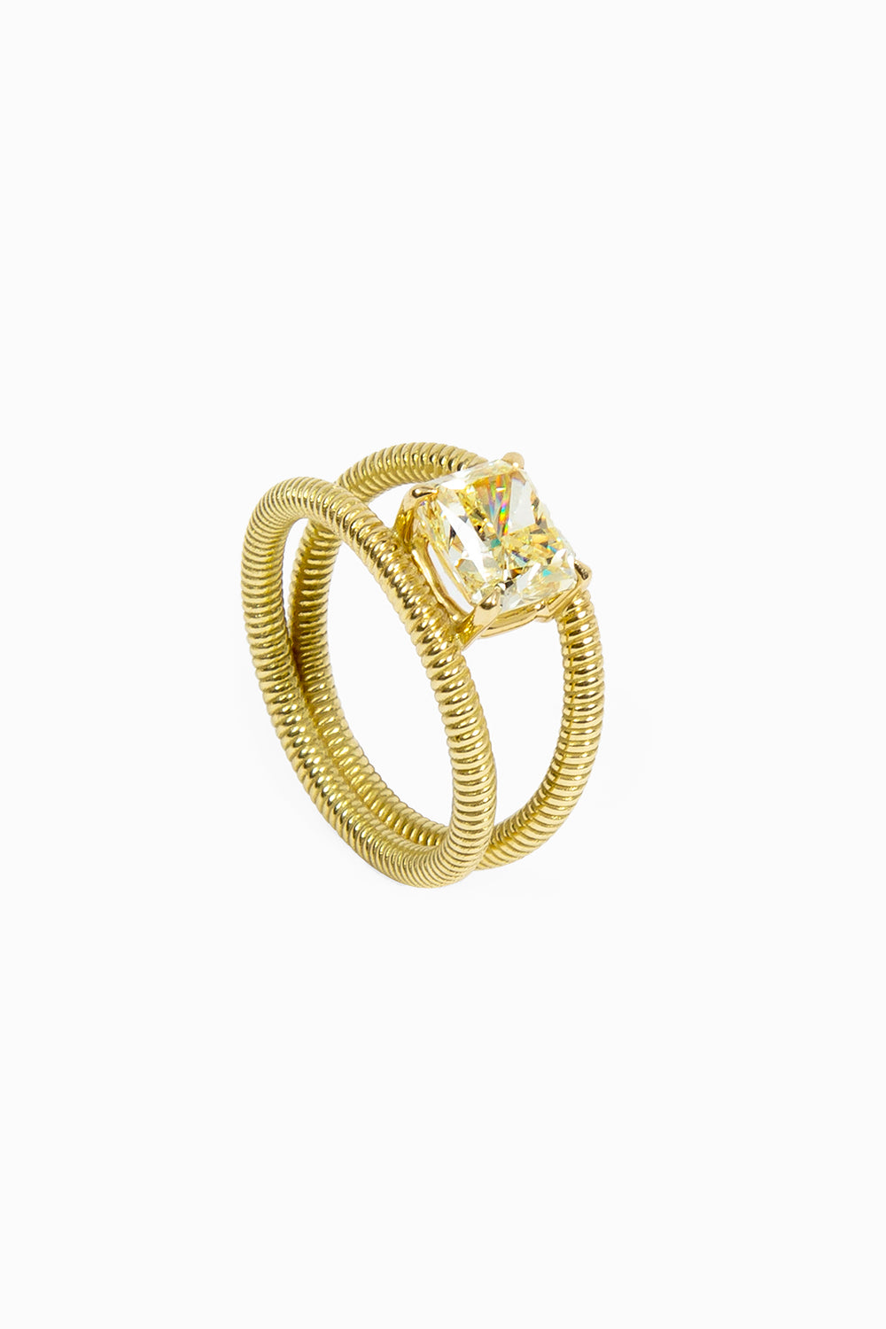 Anillo Cabo solitario cushion