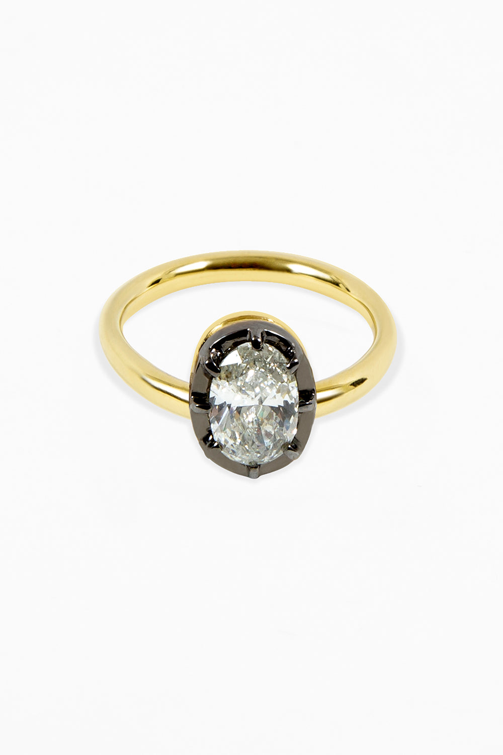 Midnight solitaire ring oval