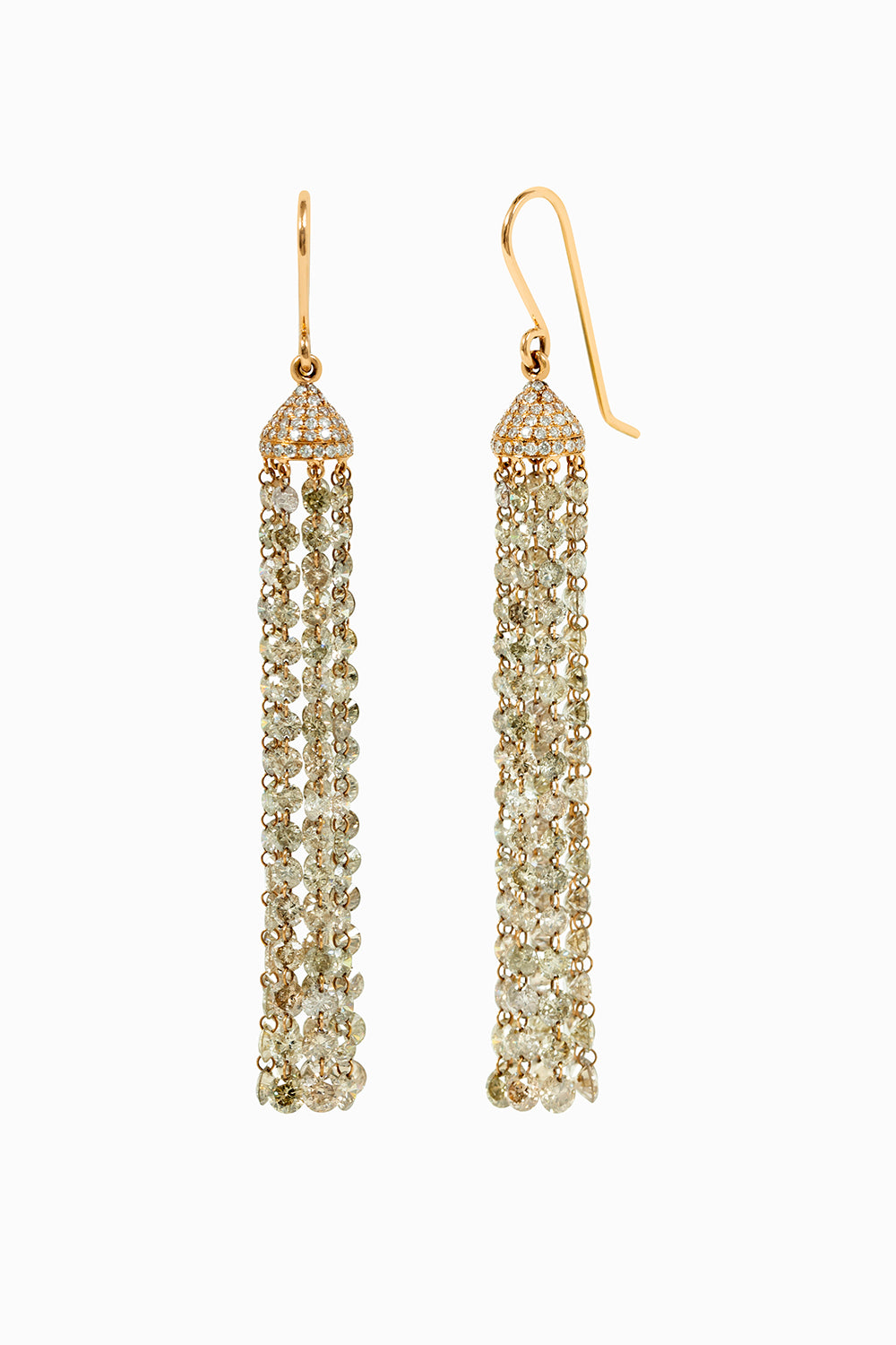 Pendientes cascada diamantes marrones
