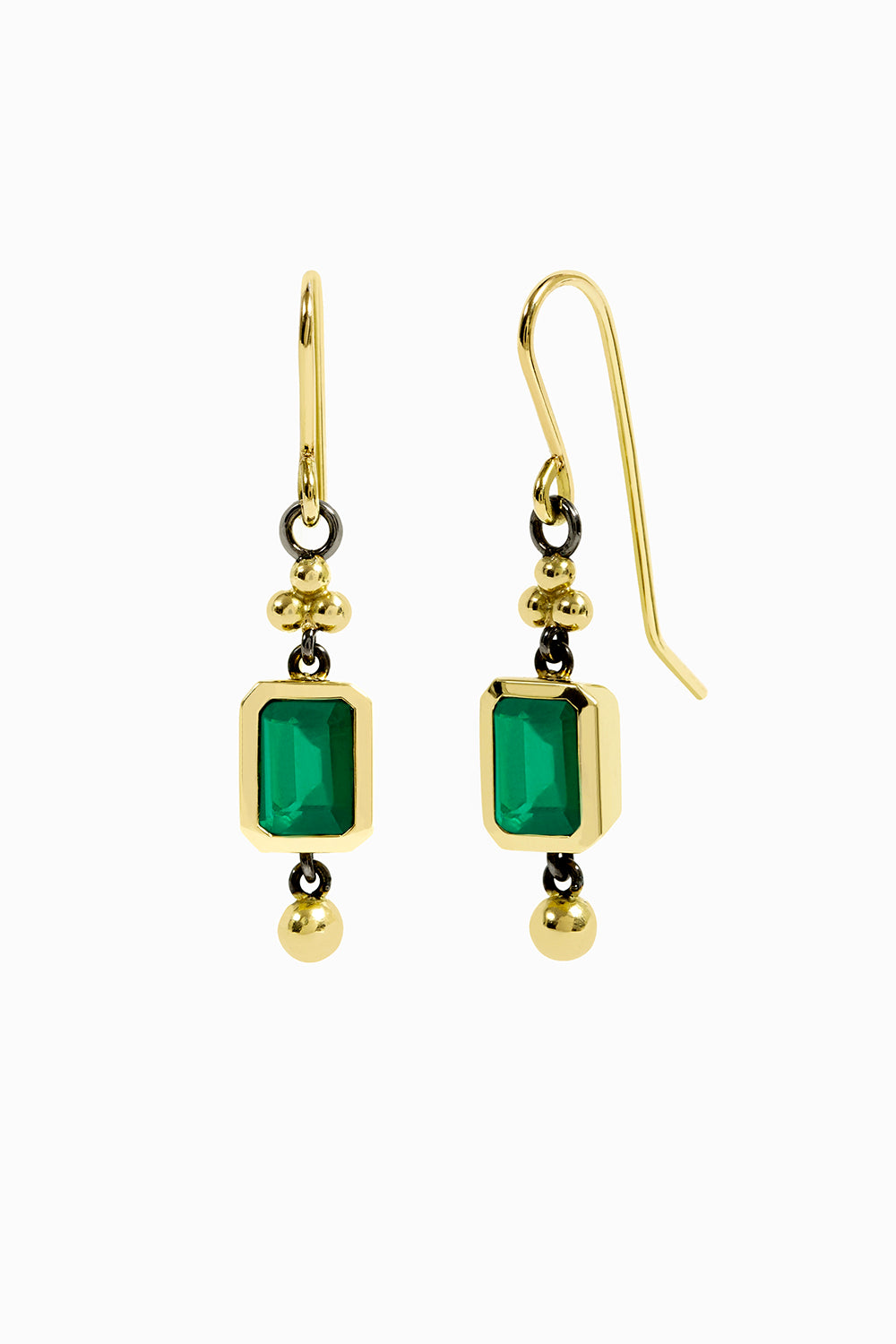 Emerald ball earrings
