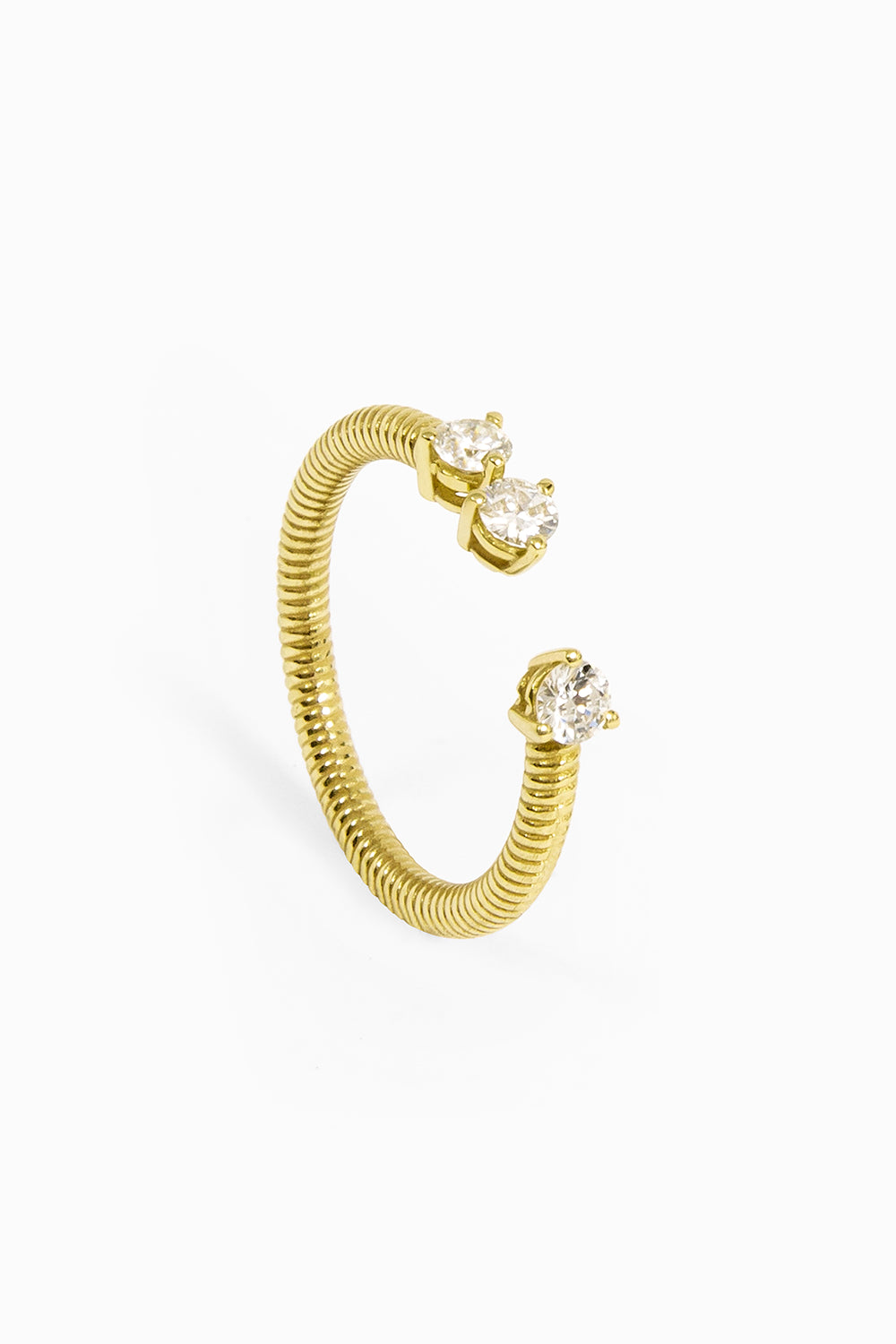 Anillo Cabo abierto 3 diamantes