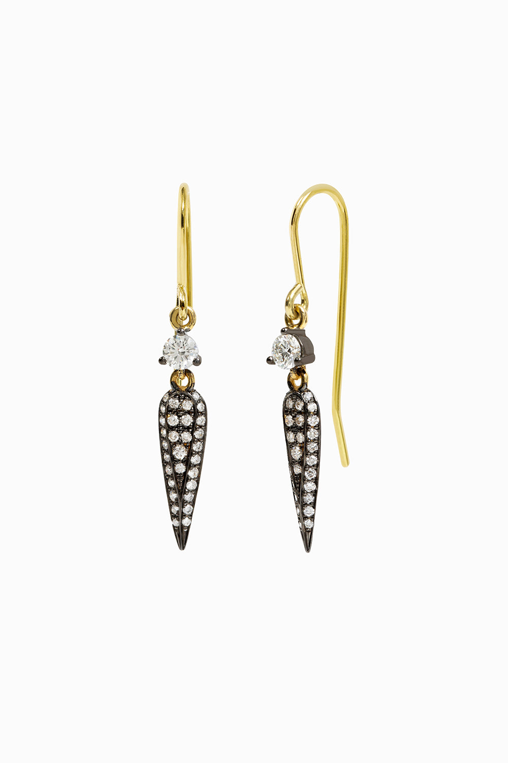 Midnight black feather earrings