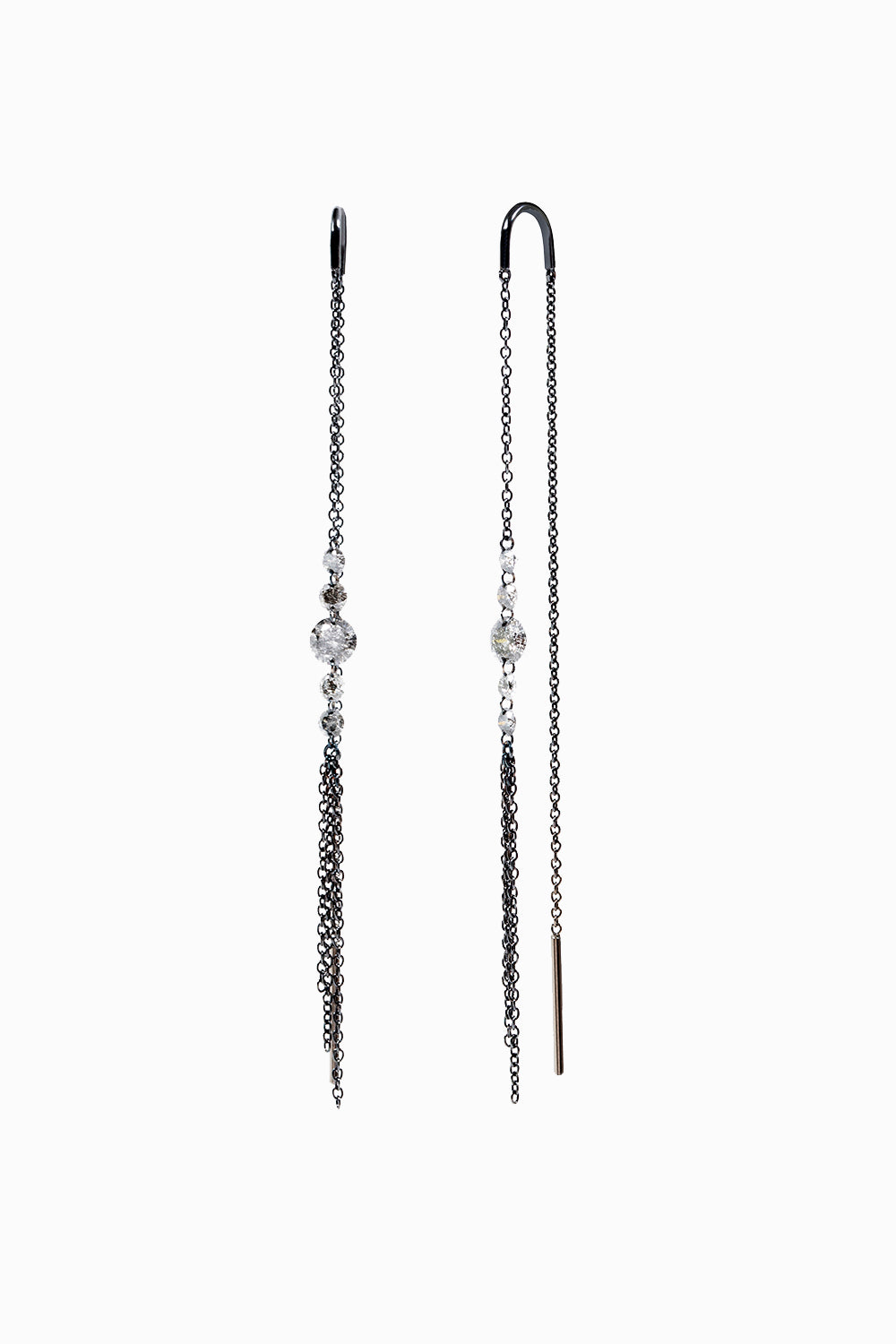 Pendientes láser chain grises