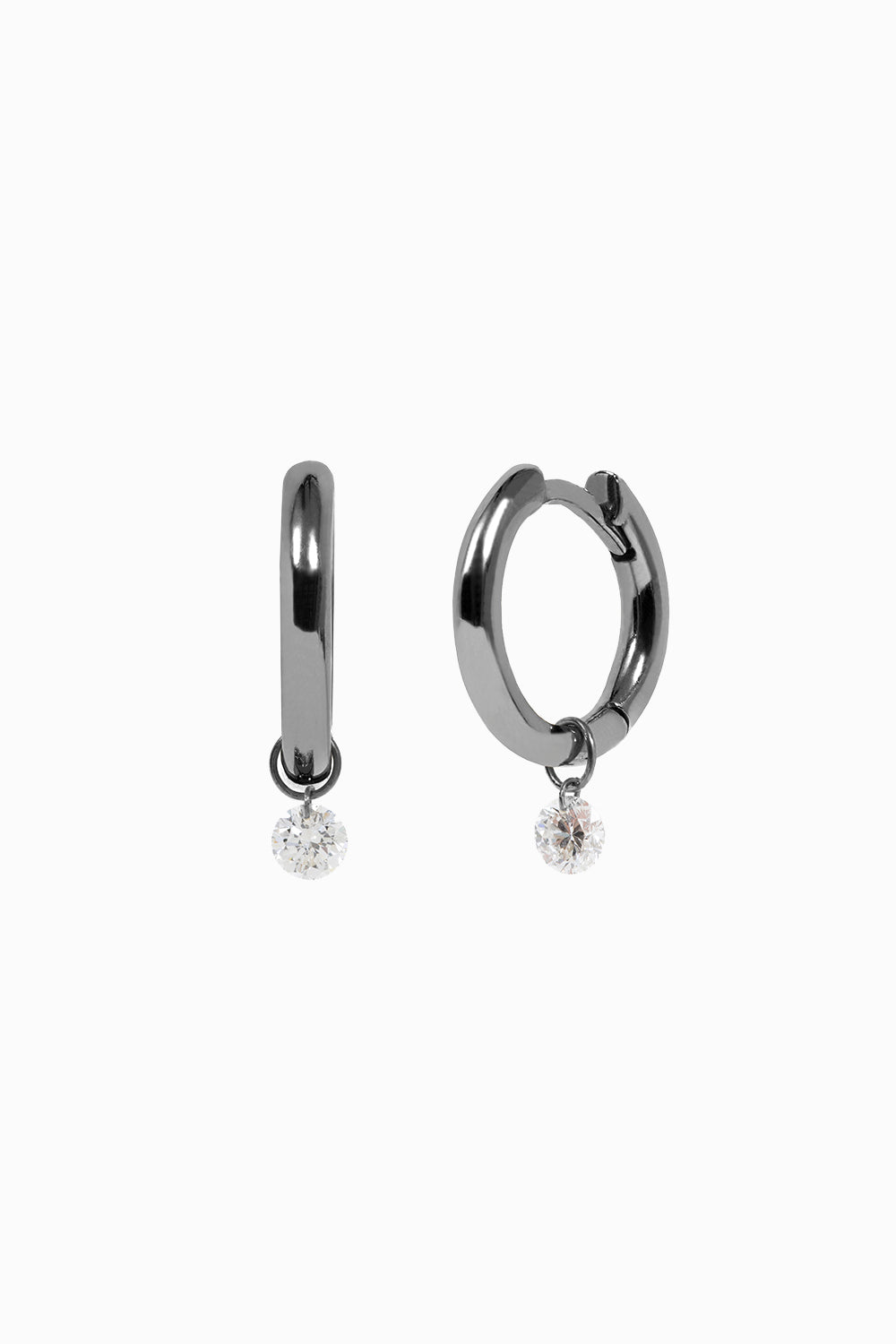 Laser diamond hoop earring