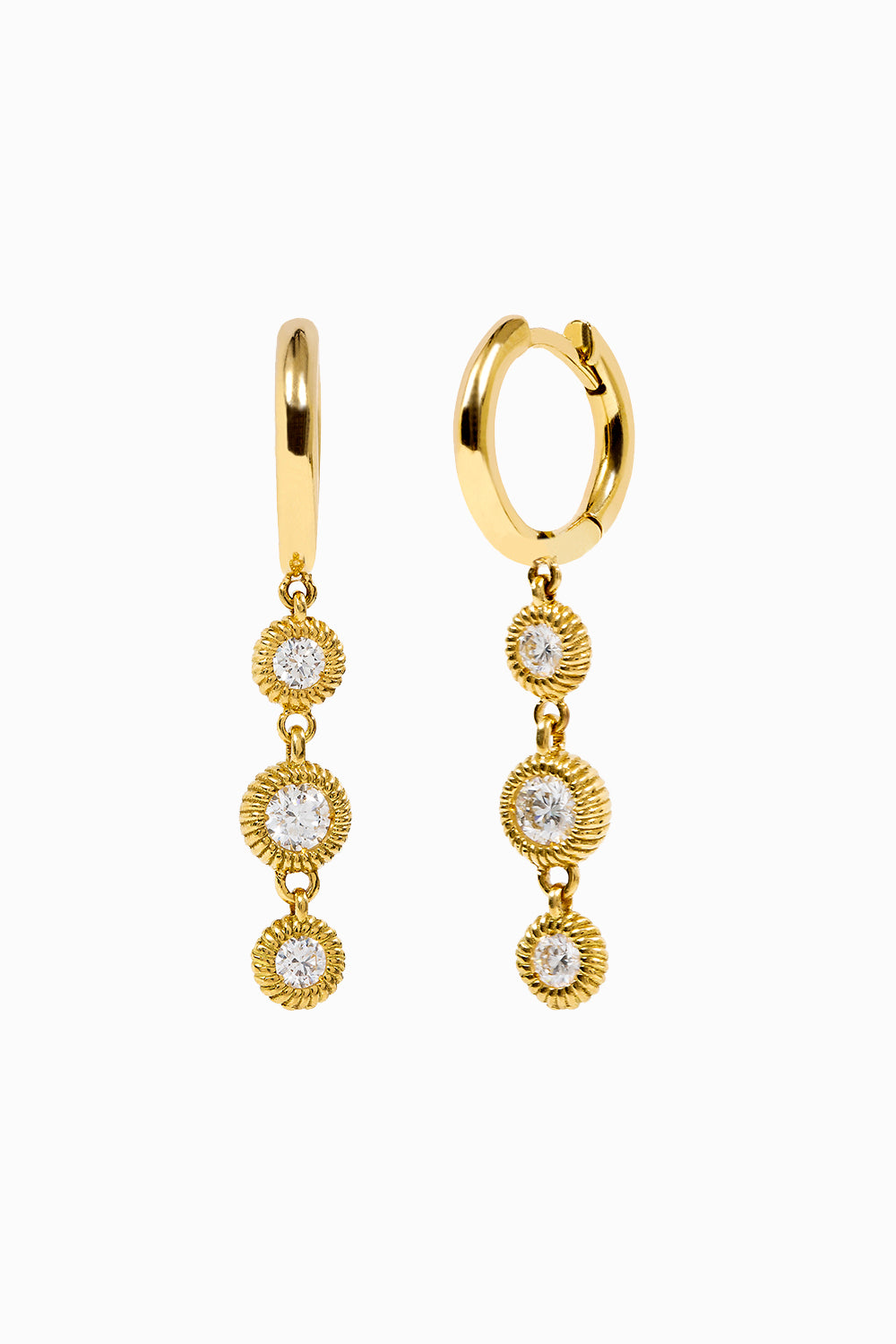 Cabo 3 diamonds hoop earrings