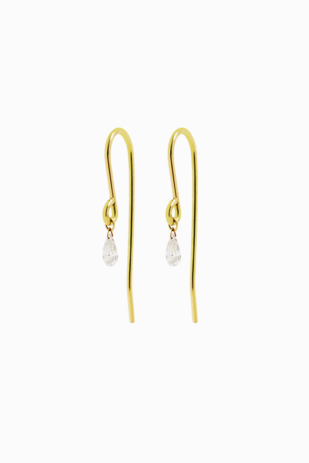Laser diamond hook earrings