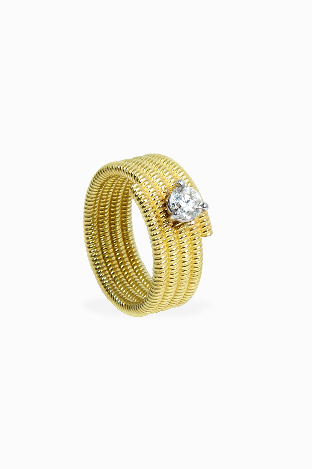 Anillo Cabo vueltas diamante meñique