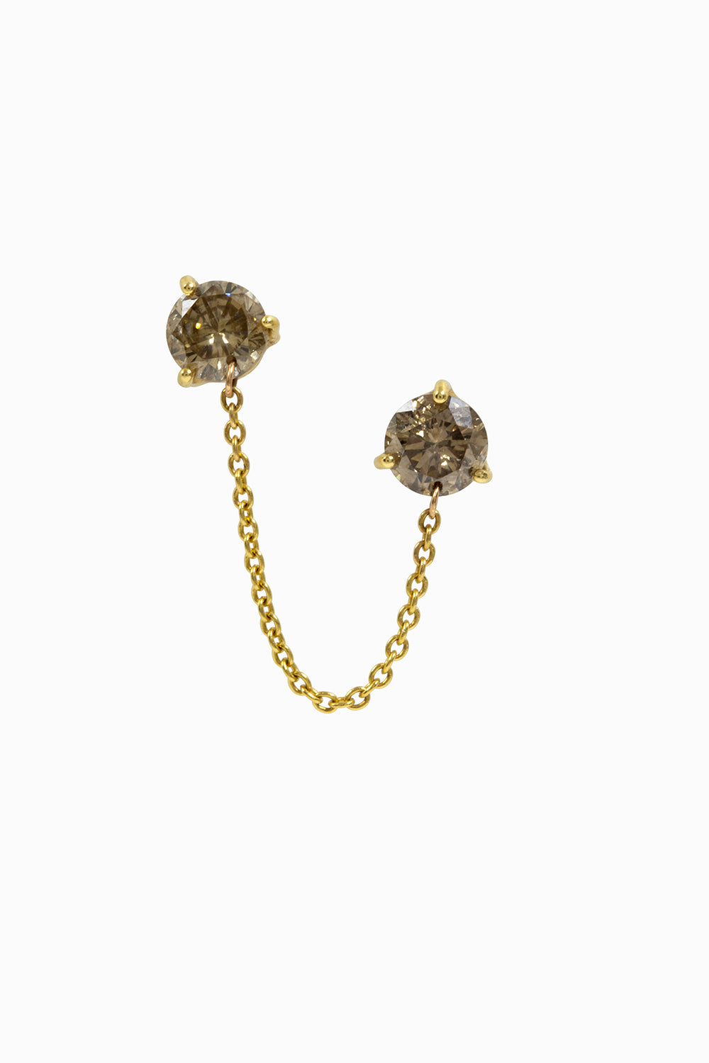 Pendiente diamantes duo marrón