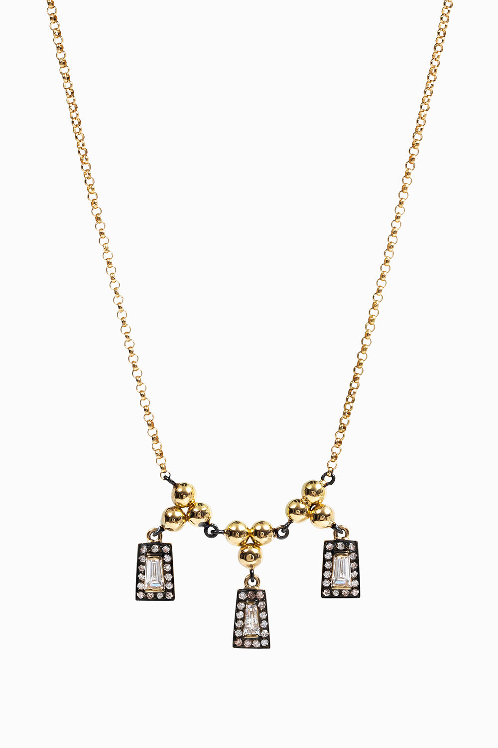 Midnight three taper necklace
