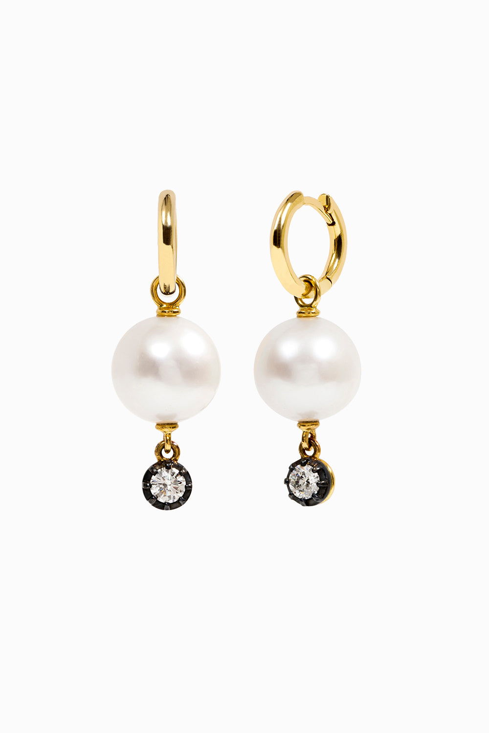 Criollas perlas blancas con diamantes