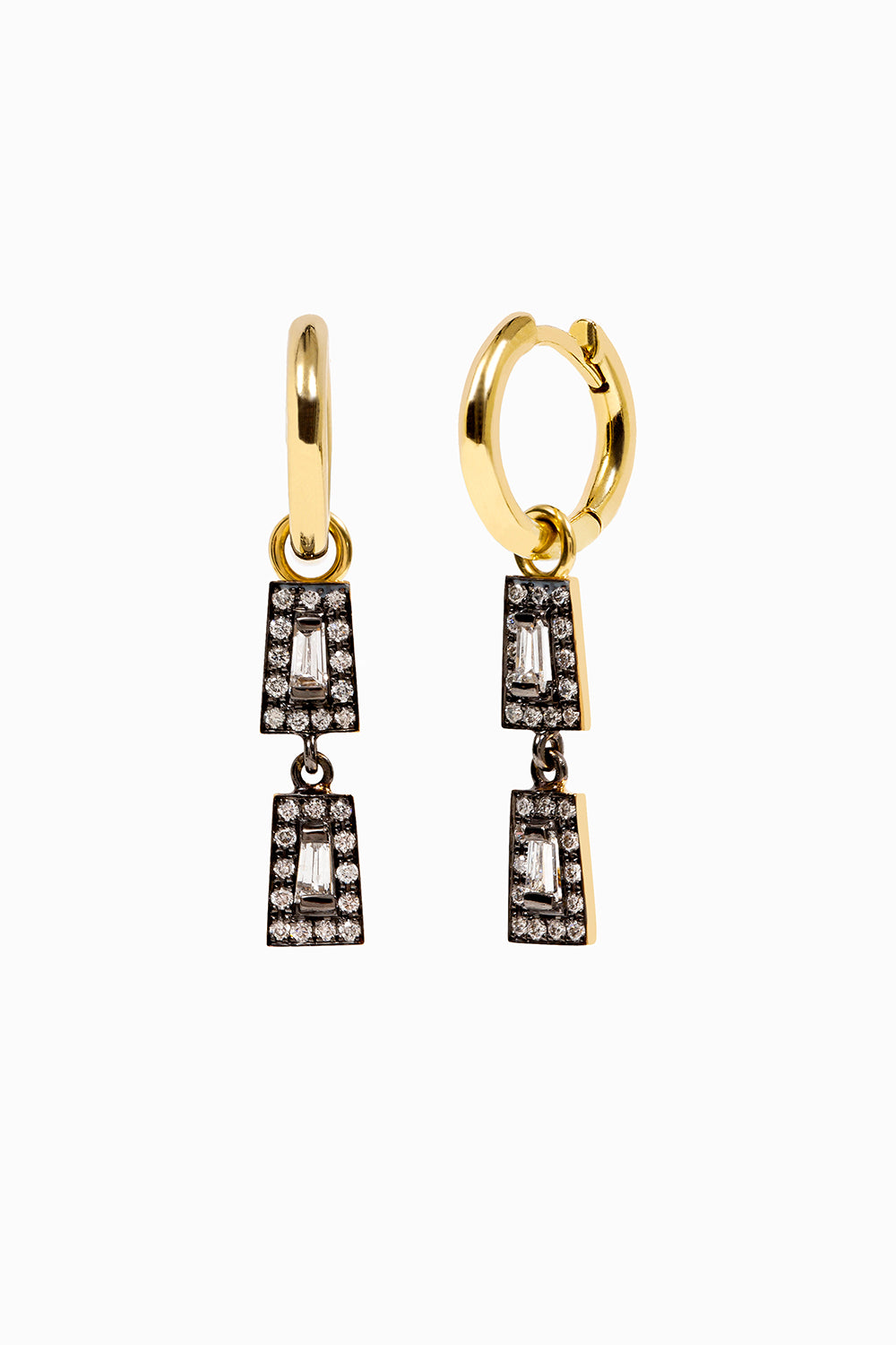 Midnight two taper hoop earrings