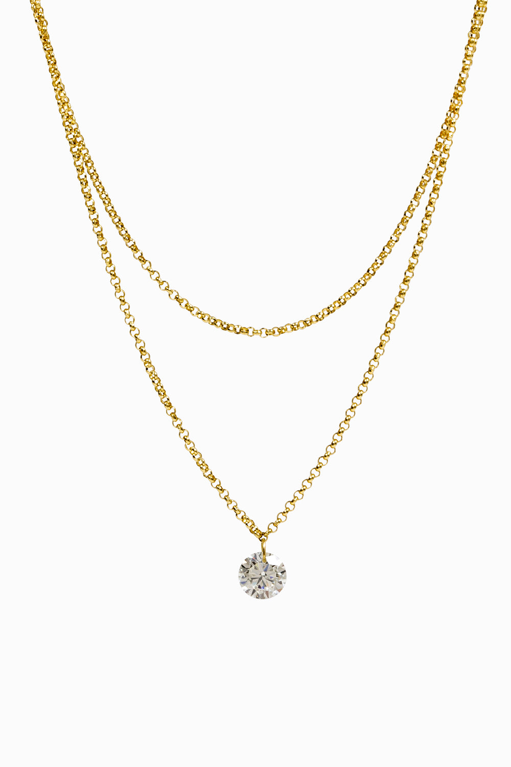 Colgante láser doble cadena diamante 0.50ct.