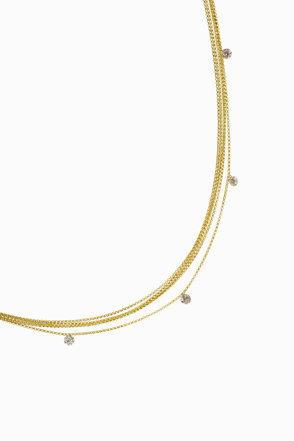 Collar láser multi cadena con 5 diamantes 1.25ct.
