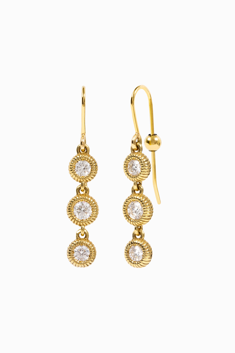 Cabo 3 diamonds hook earrings