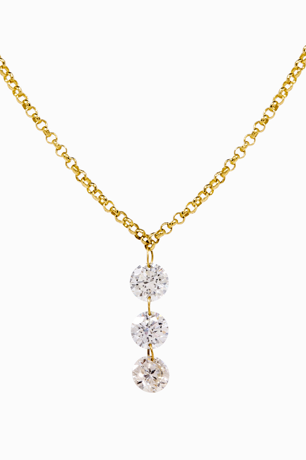 Colgante láser triple diamante 0.45ct.
