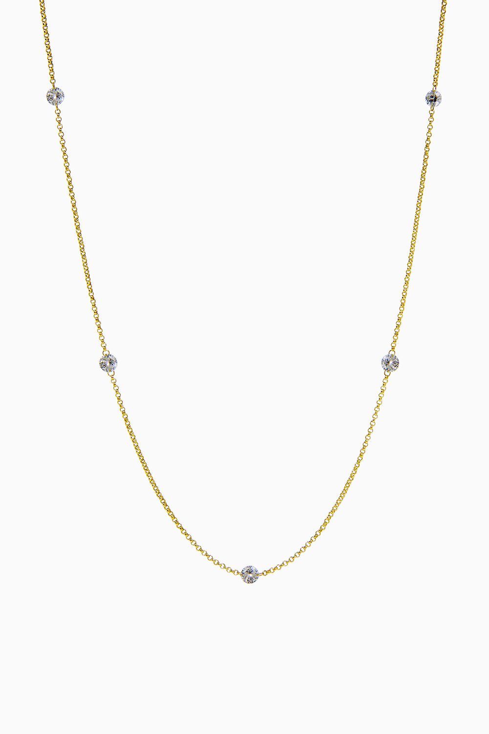 Colgante láser 5 diamantes espaciados 0.75ct.