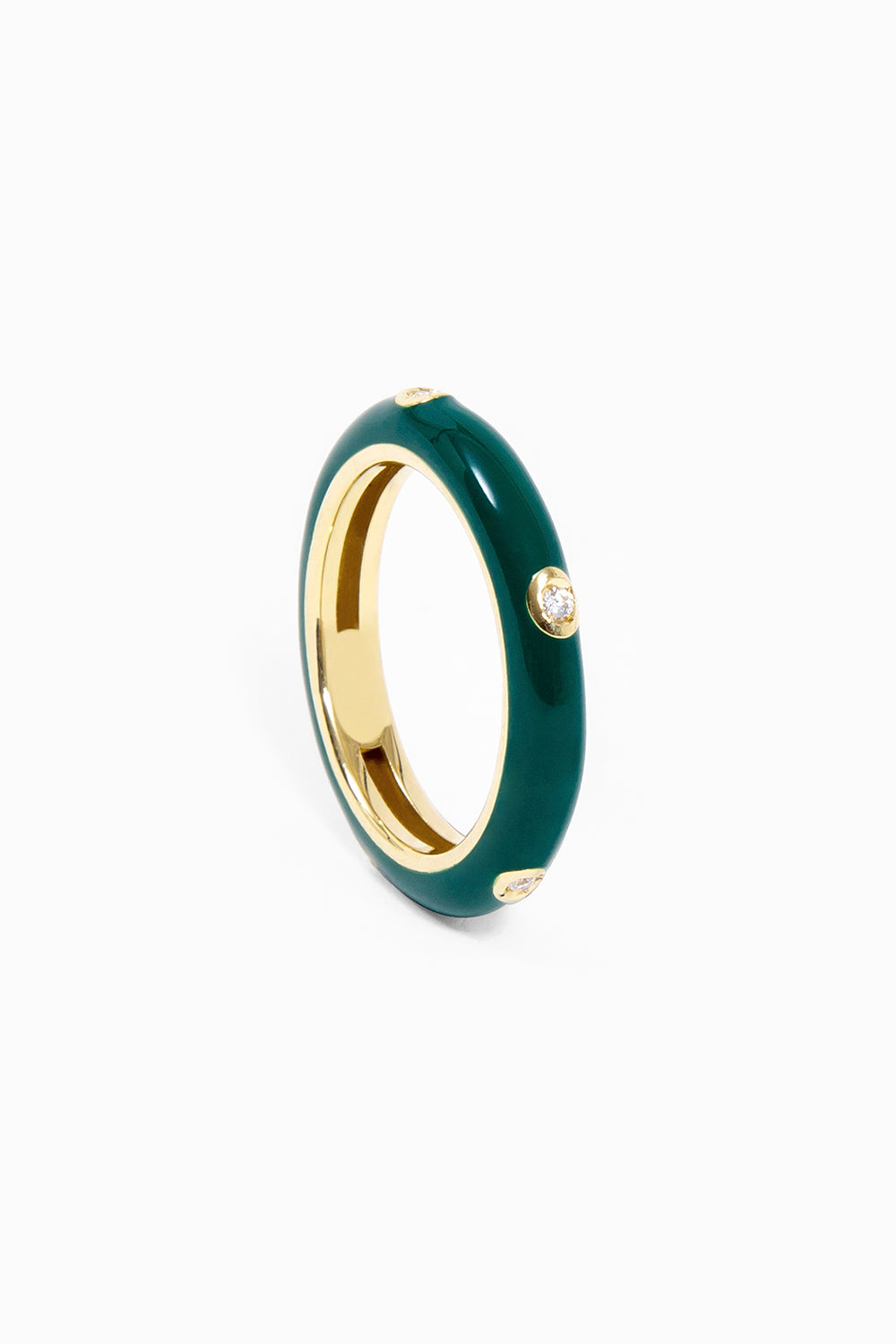 Enameled ring green