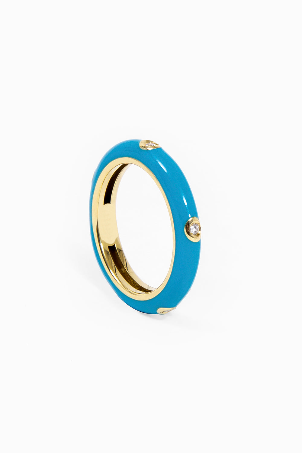 Enameled ring turquoise