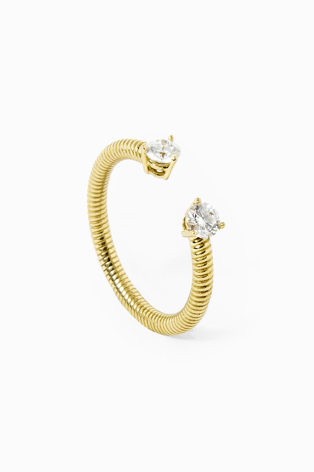 Anillo Cabo abierto 2 diamantes