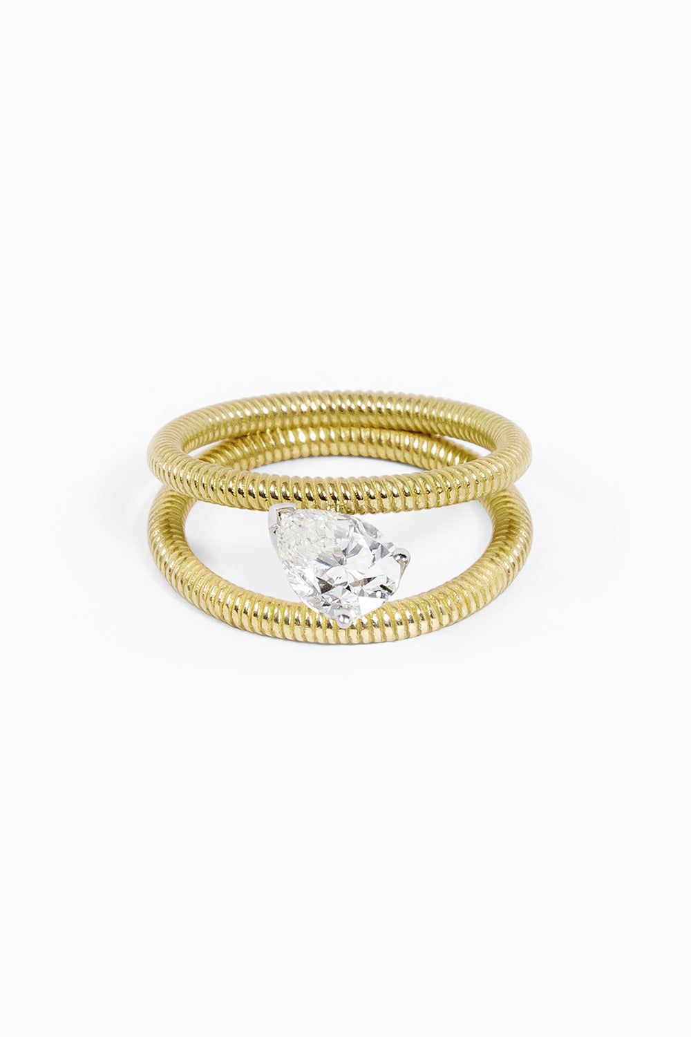 Anillo Cabo solitario pera