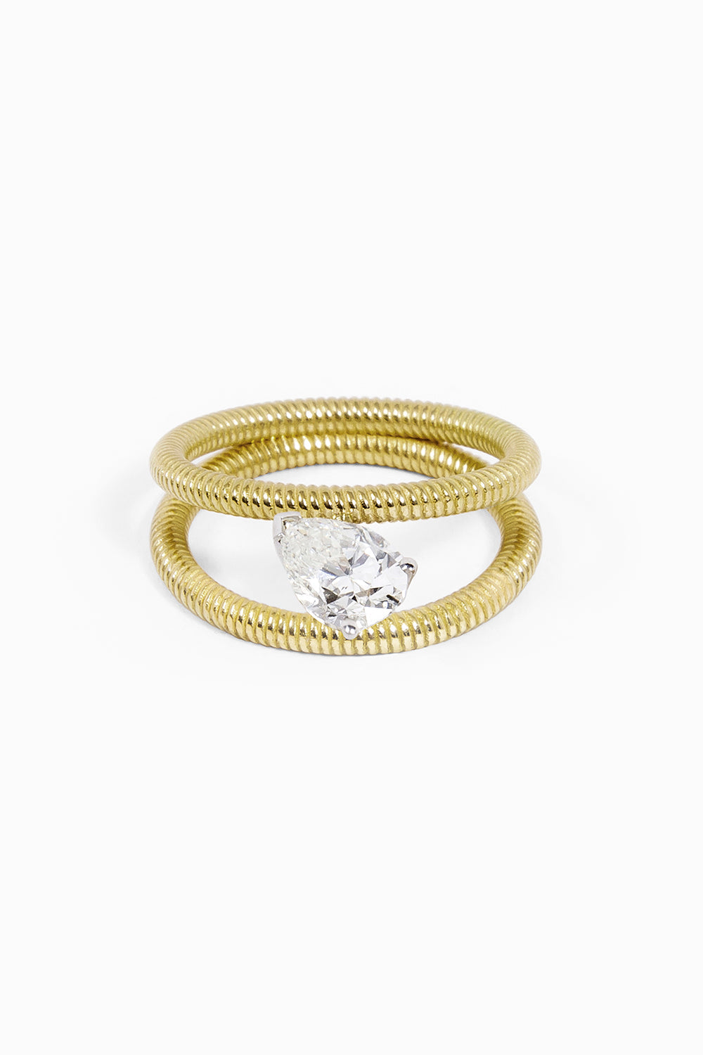 Cabo pear solitaire ring