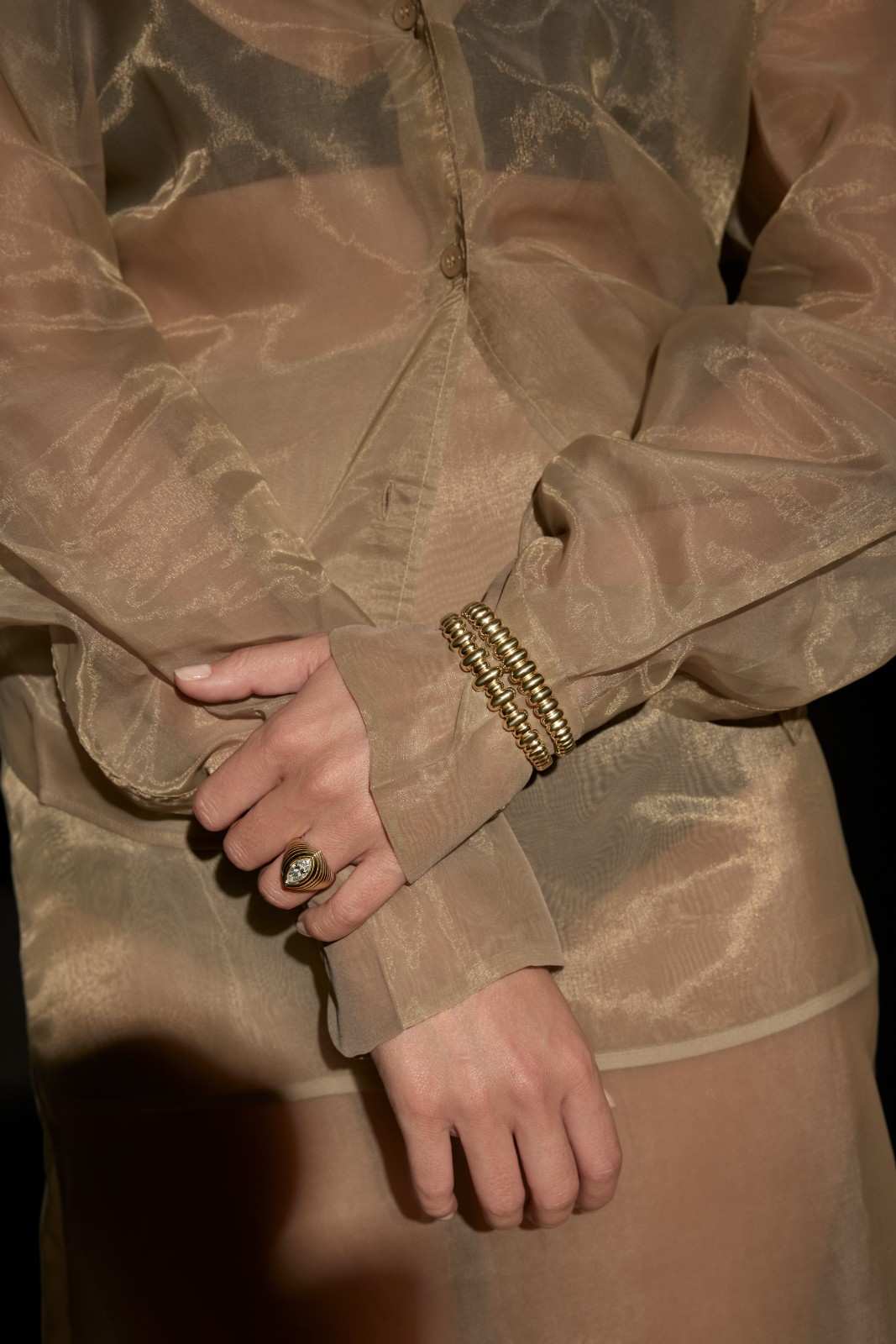 Anillo Gold & Gold marquise
