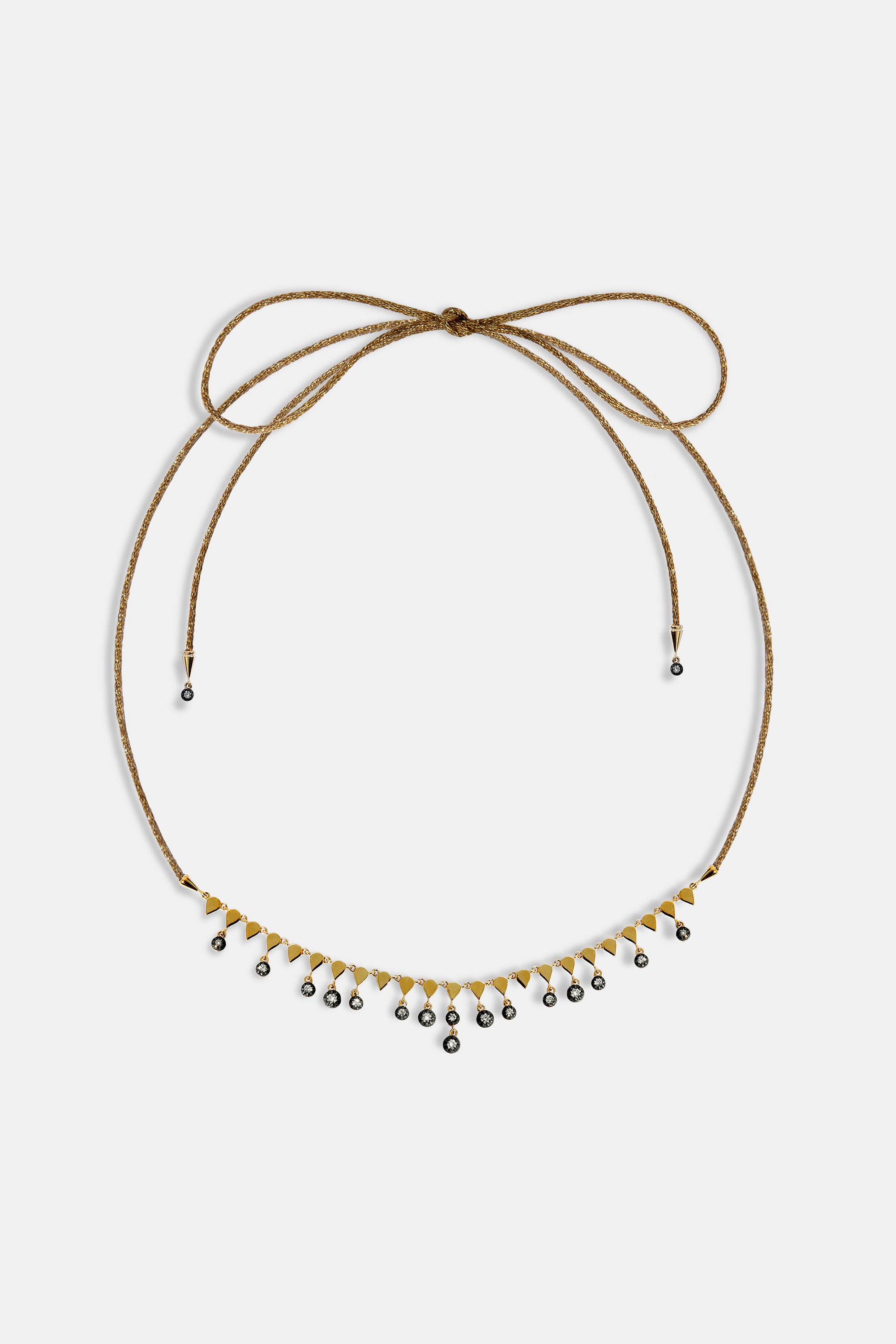 Seeds silk ribbon choker