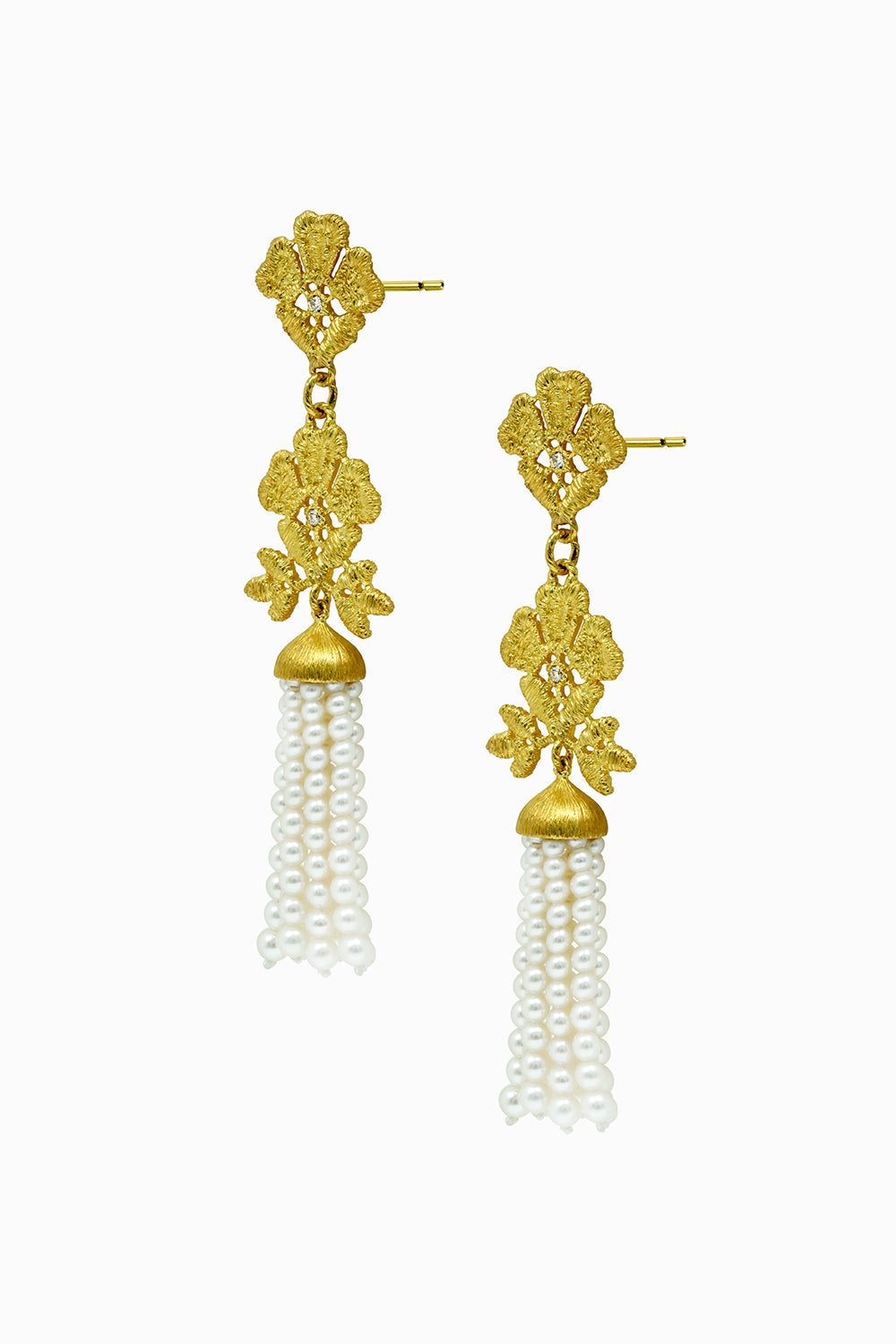 India long earrings with pearls