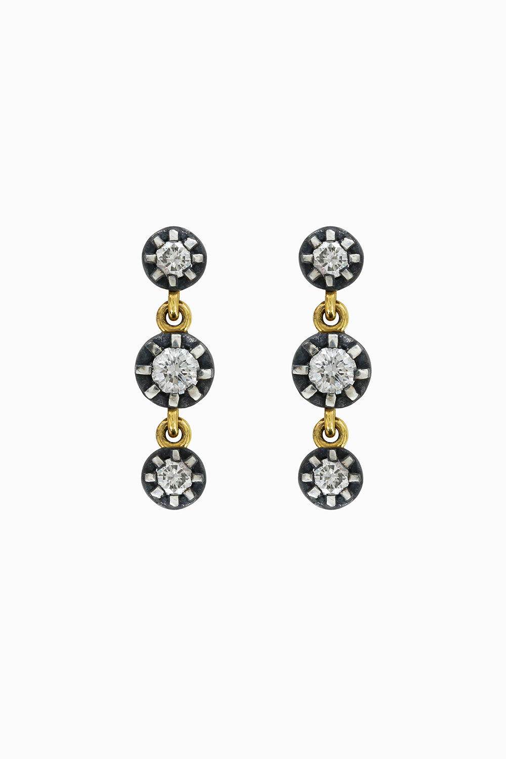 Midnight 3 diamonds earrings