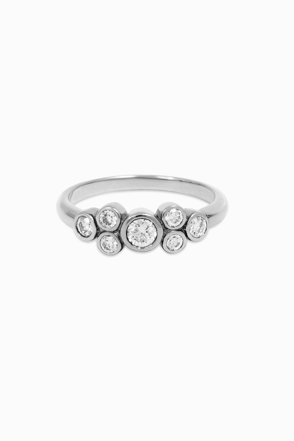ANILLO DE ORO BLANCO, DIAMANTES