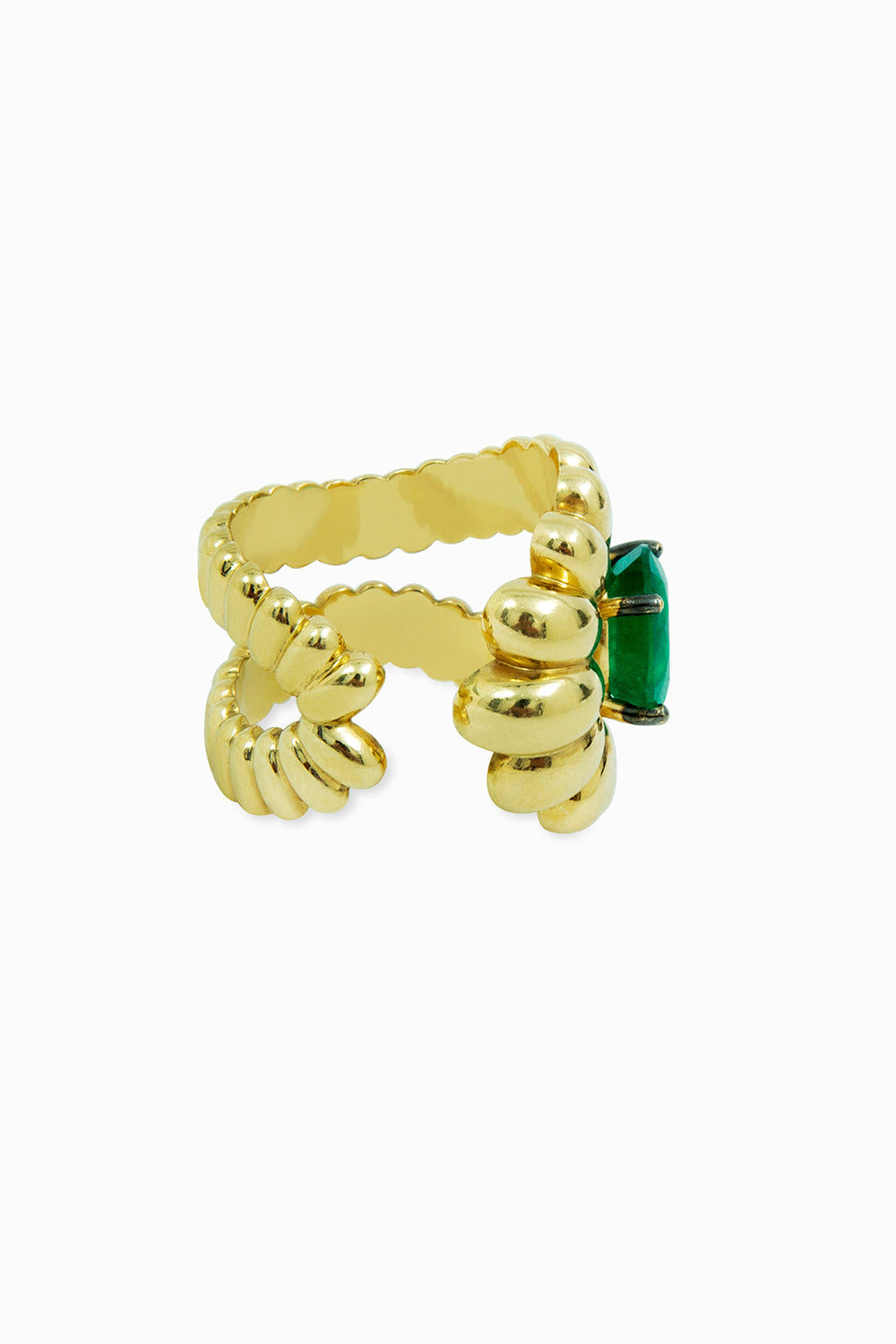 Spiral ring emerald
