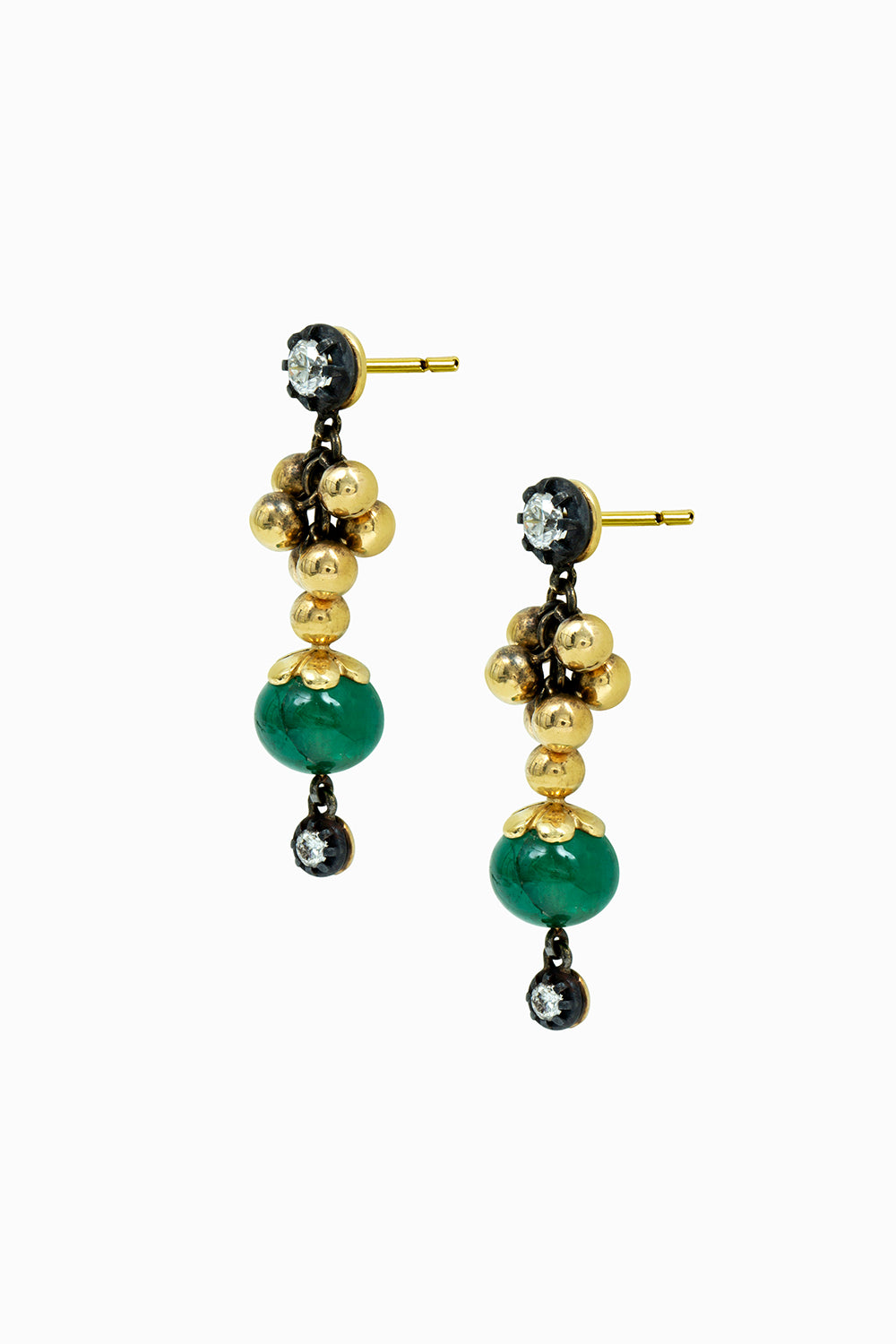 Briolette & balls earrings