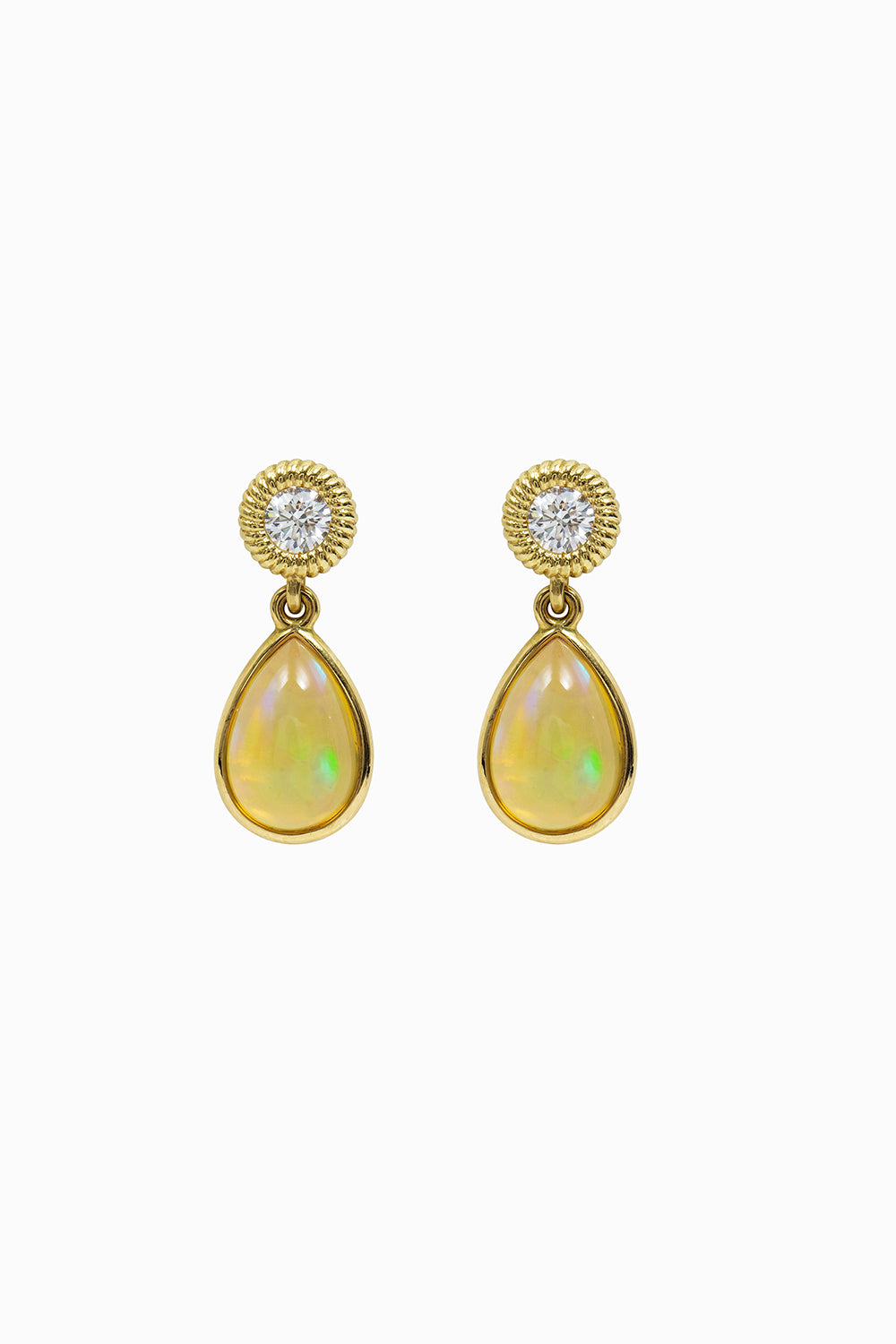 Opal & diamond earrings